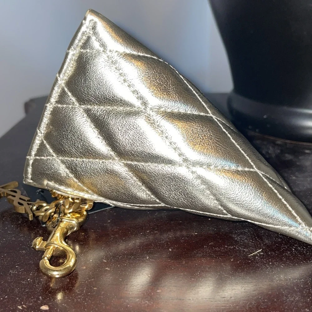 New SL quilted leather coin/key chain - Picture 1 of 13